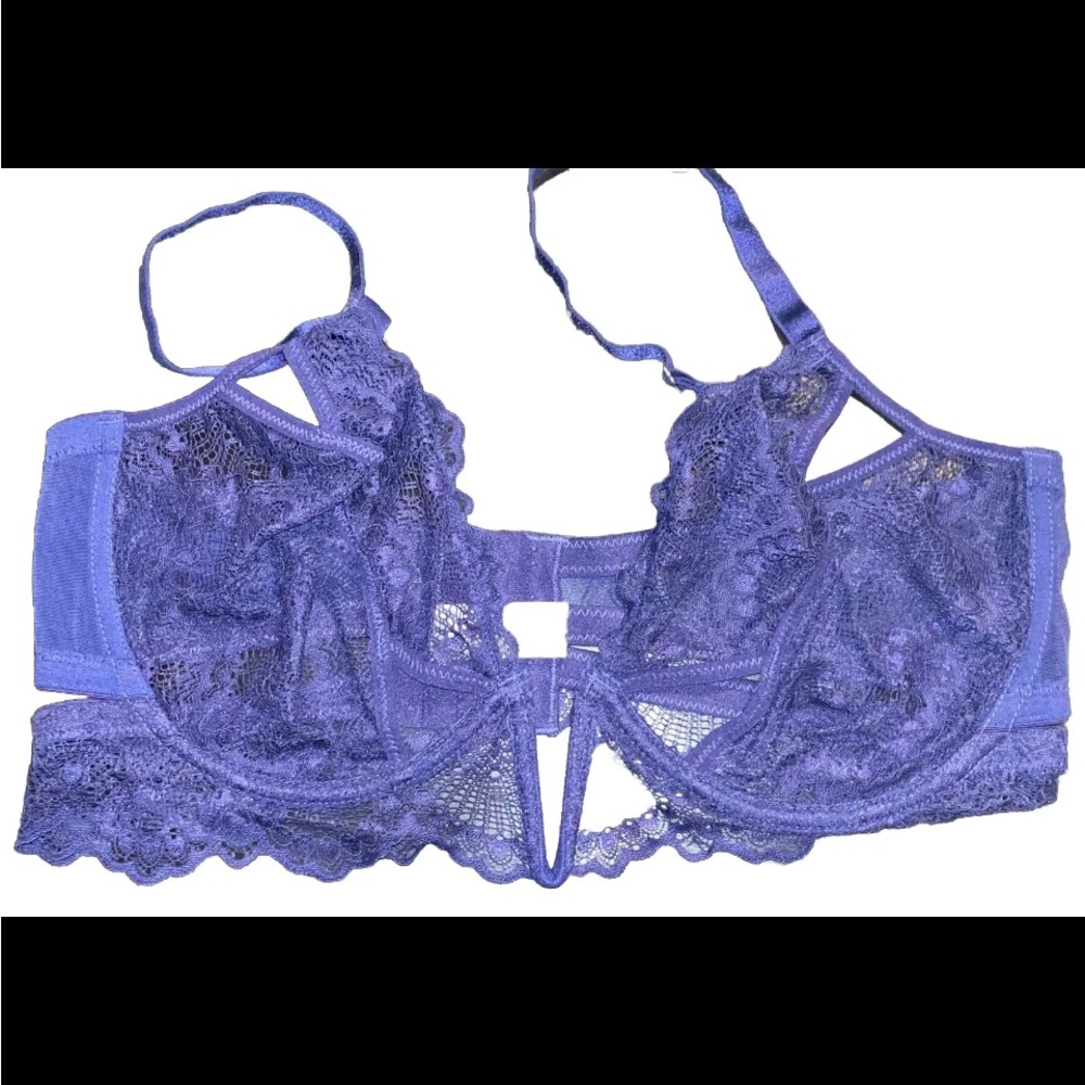 NWT Thistle and Spire Kane Bra V-wire Navy Blue Lace size 40DD